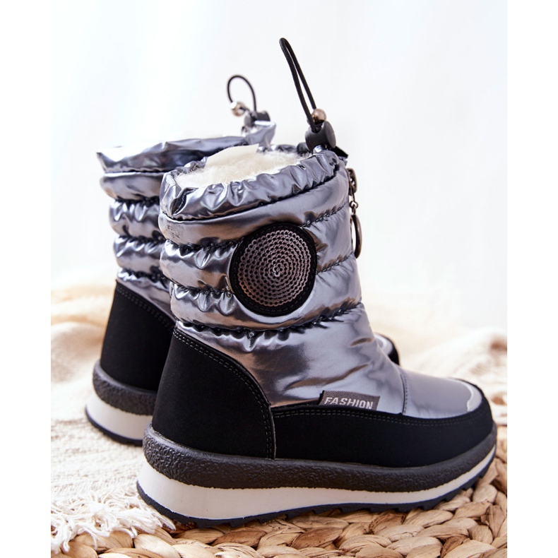 PE1 High Snow Boots Warmed With Wool Gray Lucia black silver grey 1
