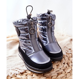 PE1 High Snow Boots Warmed With Wool Gray Lucia black silver grey 2