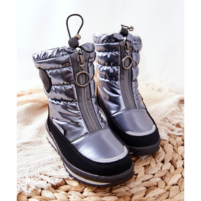 PE1 High Snow Boots Warmed With Wool Gray Lucia black silver grey 2