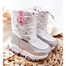 PJ2 Children's Warm Snow Boots With Slider Silver-White Laoth 1