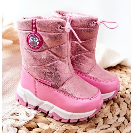 PJ2 Children's Warm Snow Boots With Pink Layoth Zipper 1