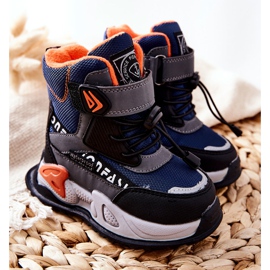 PJ2 Warm Boots With Velcro Navy Blue-Gray Darel black orange 1