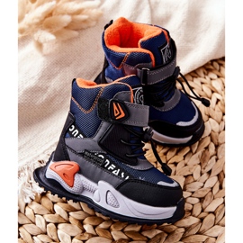 PJ2 Warm Boots With Velcro Navy Blue-Gray Darel black orange 2