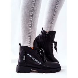 Boots Warmed With Fur Sergio Leone Black TR740 2