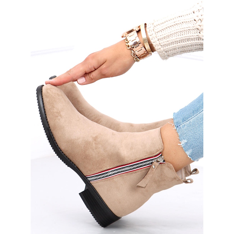 Isabel Khaki suede boots beige 1