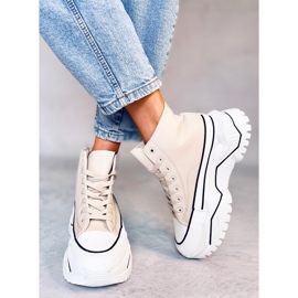 Corbel Beige high-soled sneakers 1