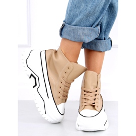 Corbel Khaki high-soled sneakers beige 2