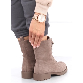 Lace-up workers by Bente Khaki beige 1