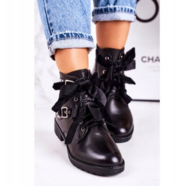 SEA Women's Warm Boots With Clasps And Ribbon Black Special 2