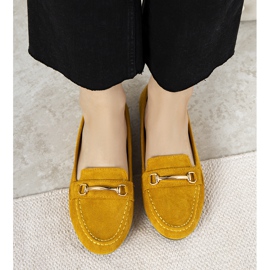 Mustard loafers with Asselin bow yellow 1