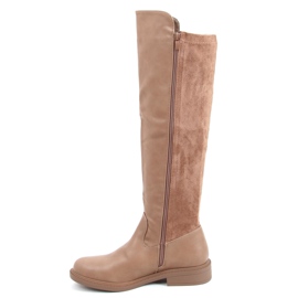 Arles Khaki women's riding boots beige 1