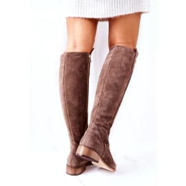 Lewski Shoes Suede Leather Boots Earth Velor 2840 beige 4