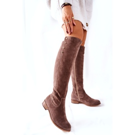 Lewski Shoes Suede Leather Boots Earth Velor 2840 beige 5