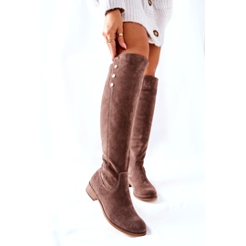 Lewski Shoes Suede Leather Boots Earth Velor 2840 beige 6