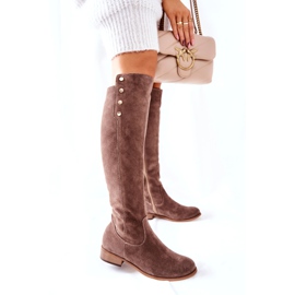 Lewski Shoes Suede Leather Boots Earth Velor 2840 beige 1