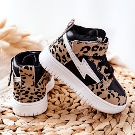 FR1 Children's High Sport Shoes Black and Beige Bartnie white brown 1