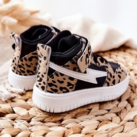 FR1 Children's High Sport Shoes Black and Beige Bartnie white brown 2
