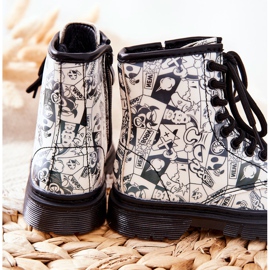 FR1 Children's Black and White Dexie Warm Boots With A Zipper 2 FR1 Children's Black and White Dexie Warm Boots With A Zipper 2