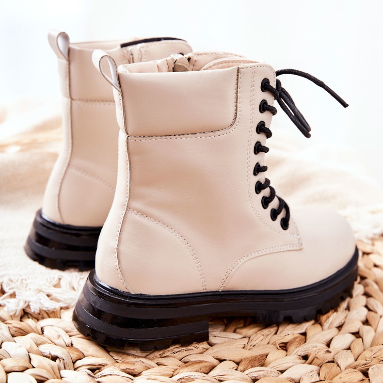 FR1 Classic Children's Beige Clarika Boots With Zipper 1 FR1 Classic Children's Beige Clarika Boots With Zipper 1