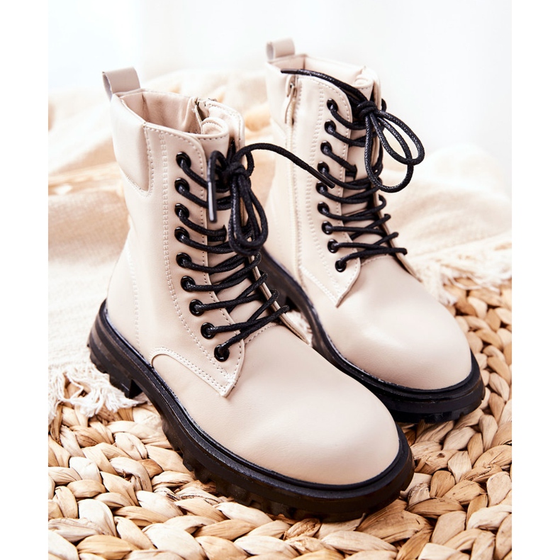 FR1 Classic Children's Beige Clarika Boots With Zipper 2 FR1 Classic Children's Beige Clarika Boots With Zipper 2