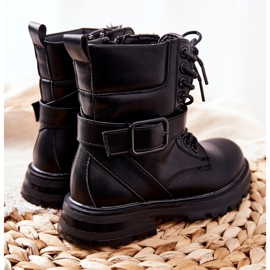 FR1 Children's Black Dollay Boots With Buckle 2