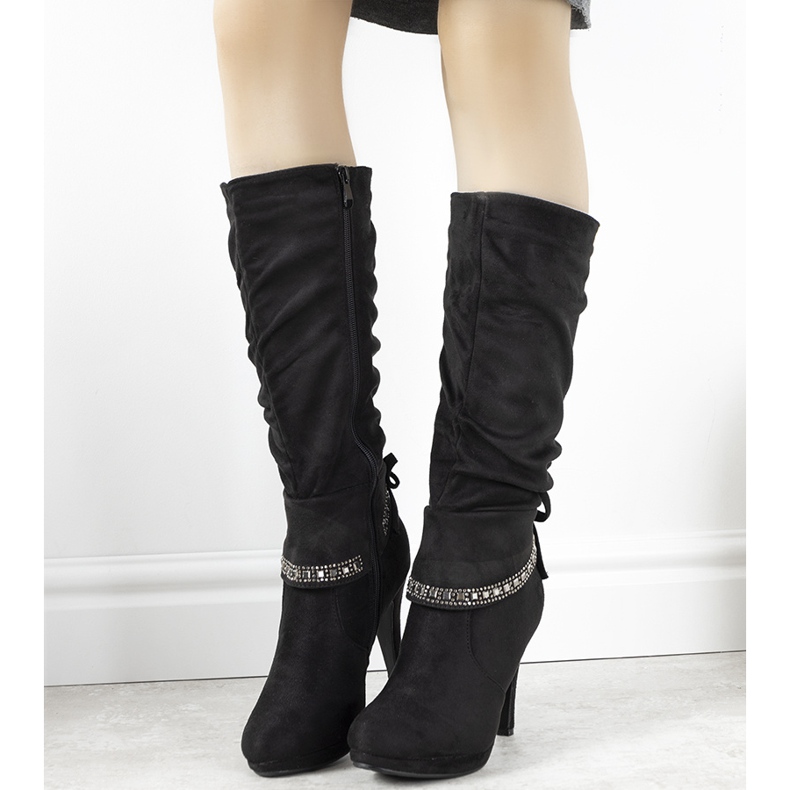 Black boots on a stiletto heel Lemelin 1