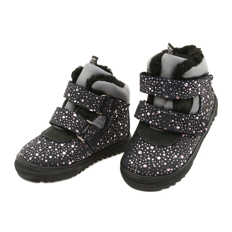 Waterproof Boots with Pink Rose TE-POR Mazurek 1360 grey 3