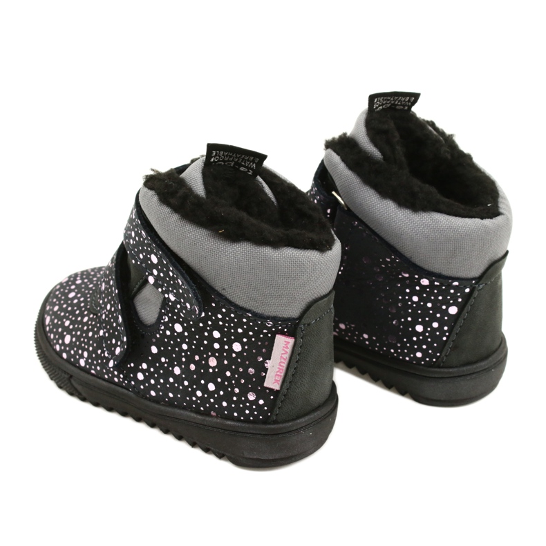 Waterproof Boots with Pink Rose TE-POR Mazurek 1360 grey 4