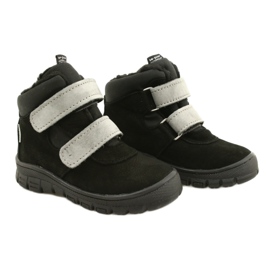 Black Waterproof Boots with Velcro Mazurek 1360 grey 4