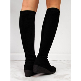 Black Suede boots on the wedge Filippo W PAW299 2