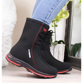 Waterproof snow boots tied Dk W DK15D black 1