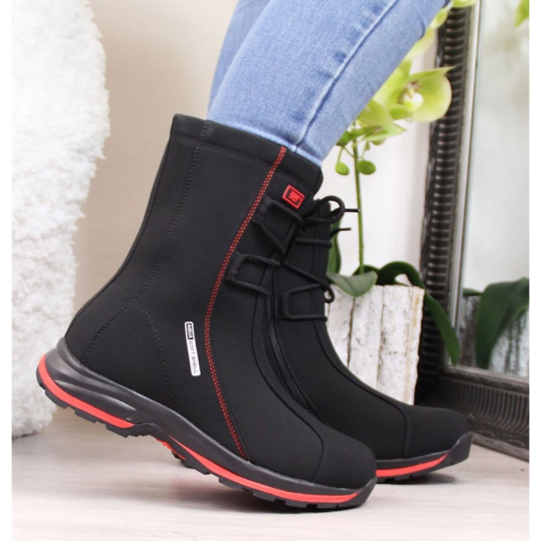 Waterproof snow boots tied Dk W DK15D black 1