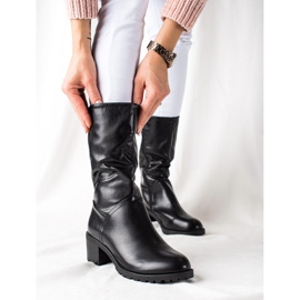 TRENDI Comfortable boots with eco leather black 1