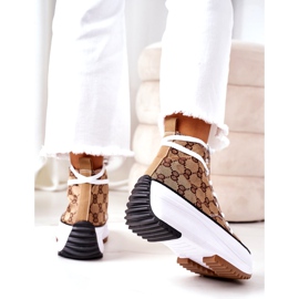 FJ1 Logged Sneakers On The Electric Love Brown Platform white 2