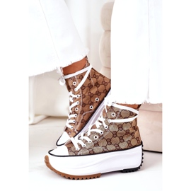 FJ1 Logged Sneakers On The Electric Love Brown Platform white 5