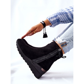 PE1 Black Athelaine Black Suede Wedge Boots 2