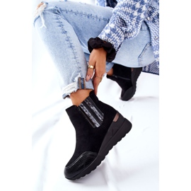 PE1 Black Manakel Suede Wedge Boots 1