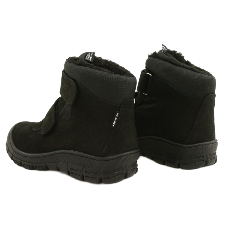 Black Waterproof Boots with Velcro Mazurek 1360 4