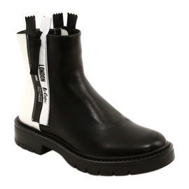 Women's black and white boots Lee Cooper LCJ-21-47-0650LA 1