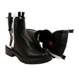 Women's black and white boots Lee Cooper LCJ-21-47-0650LA 6