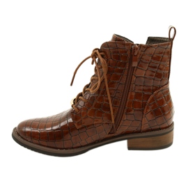 DASZYŃSKI Lacquered Workers Knotted SA62-90 Croco motif brown 1