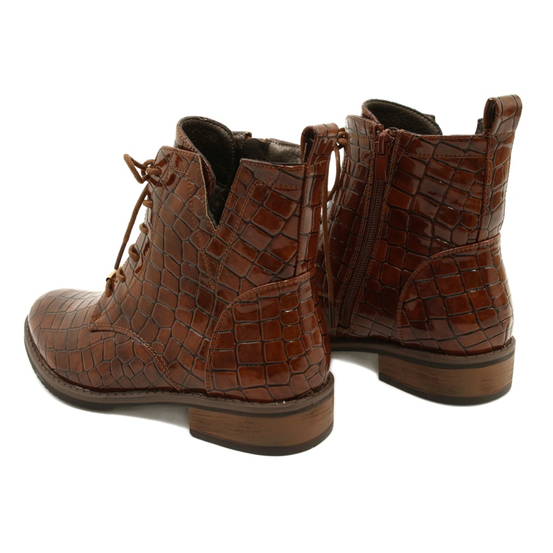 DASZYŃSKI Lacquered Workers Knotted SA62-90 Croco motif brown 2