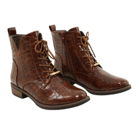DASZYŃSKI Lacquered Workers Knotted SA62-90 Croco motif brown 3