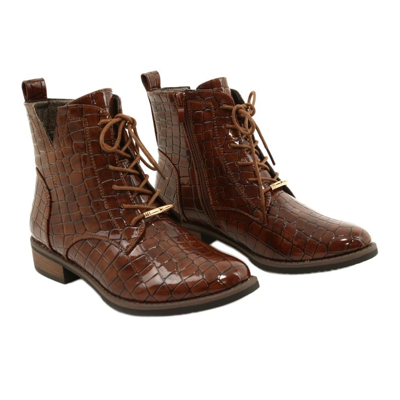DASZYŃSKI Lacquered Workers Knotted SA62-90 Croco motif brown 3
