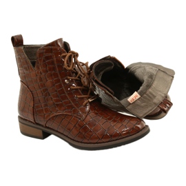 DASZYŃSKI Lacquered Workers Knotted SA62-90 Croco motif brown 4