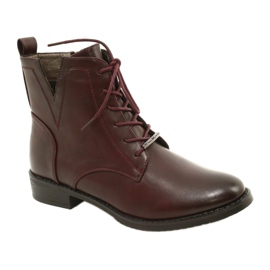 M.Daszyński Worker Ankle Boots SA62-90 Burgundy red 1