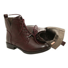 M.Daszyński Worker Ankle Boots SA62-90 Burgundy red 5