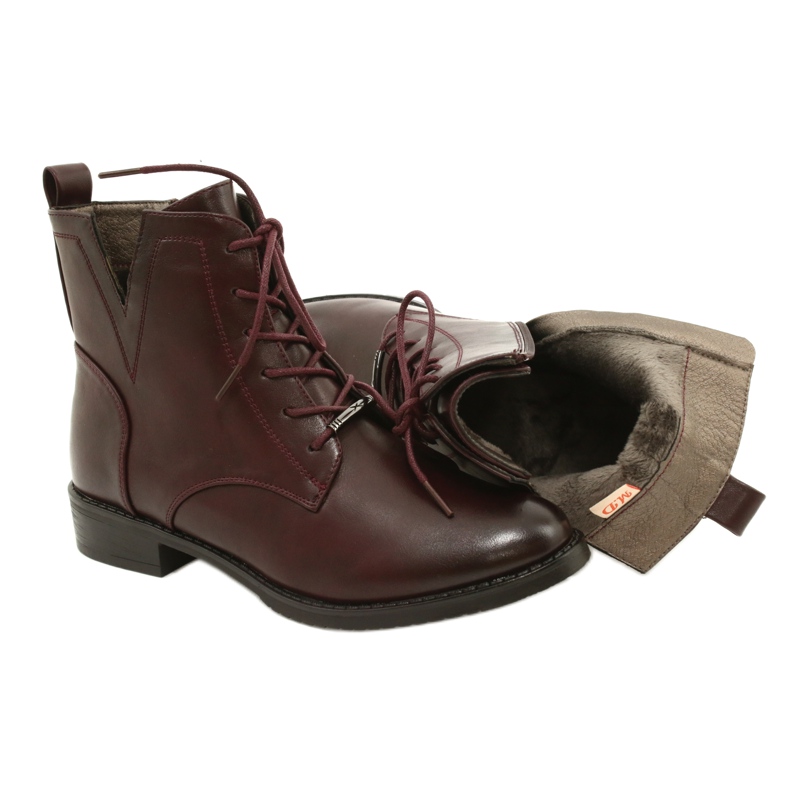 M.Daszyński Worker Ankle Boots SA62-90 Burgundy red 5