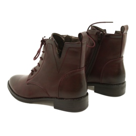 M.Daszyński Worker Ankle Boots SA62-90 Burgundy red 3