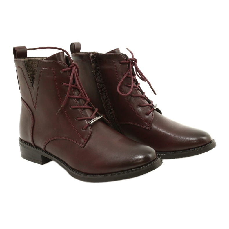 M.Daszyński Worker Ankle Boots SA62-90 Burgundy red 4